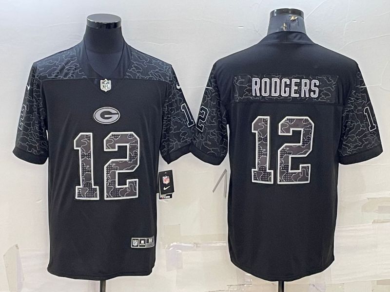 Men Green Bay Packers #12 Rodgers Black Reflector 2022 Nike Limited NFL Jersey->green bay packers->NFL Jersey
